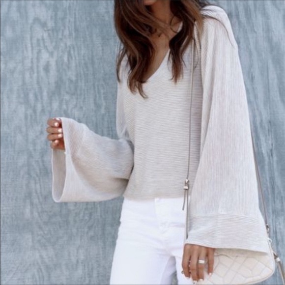 Free People Flare Sleeve Top - Picture 2 of 3